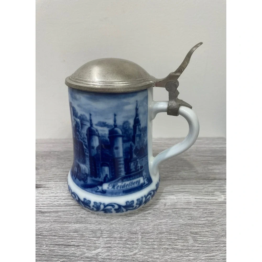 Berlin Design 1972 Schloß Heidelberg Beer Stein Cobalt Blue West‎ Germany DBGM